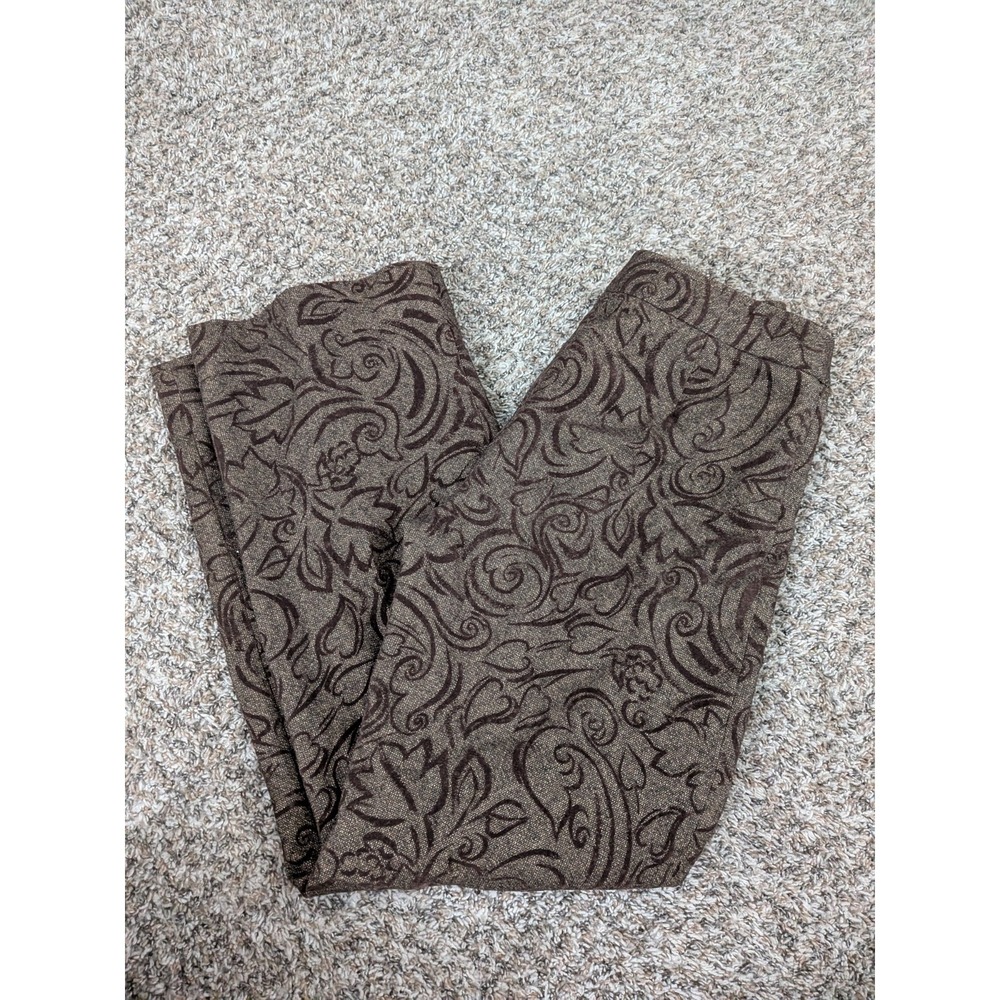Harold's Trousers Women's Size 4 USA‎ Made Brown Wool Velour Textured Design
